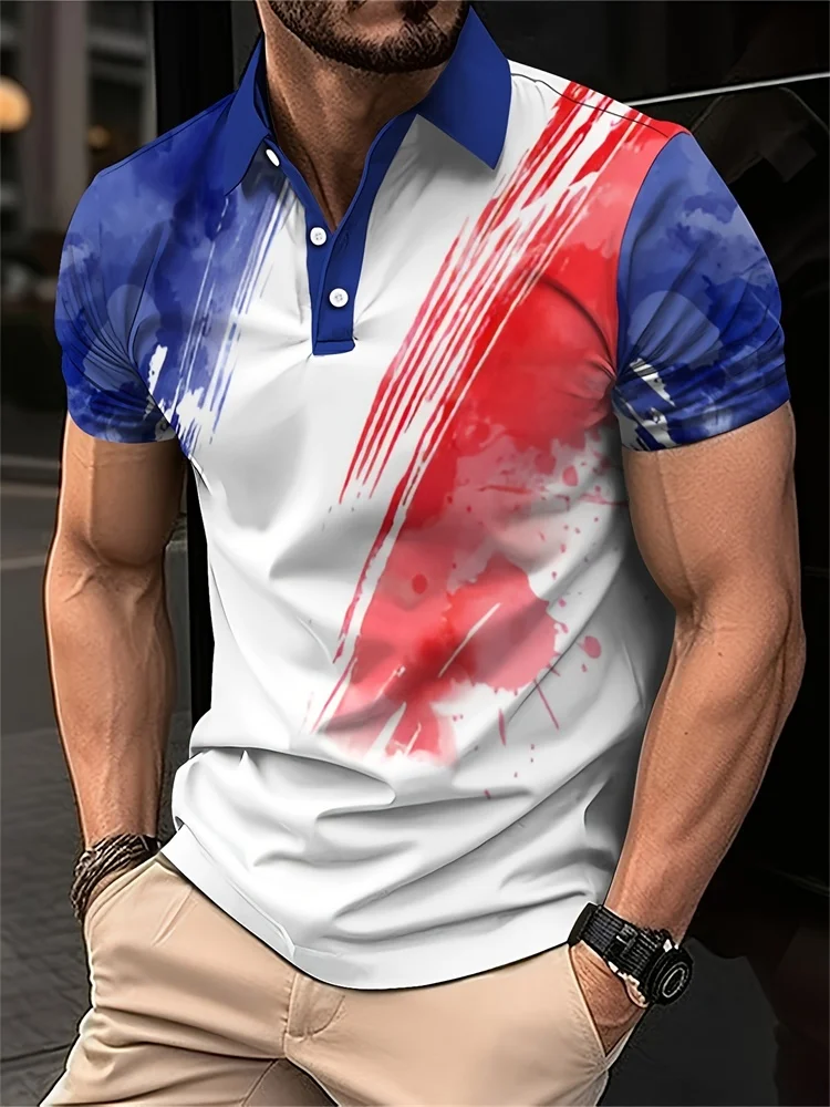 

Summer New Outdoor Men's Polo Shirt Multicolor Golf Tops Business Casual Wind Short Sleeve Shirt Loose Plus Size Men's Clothing