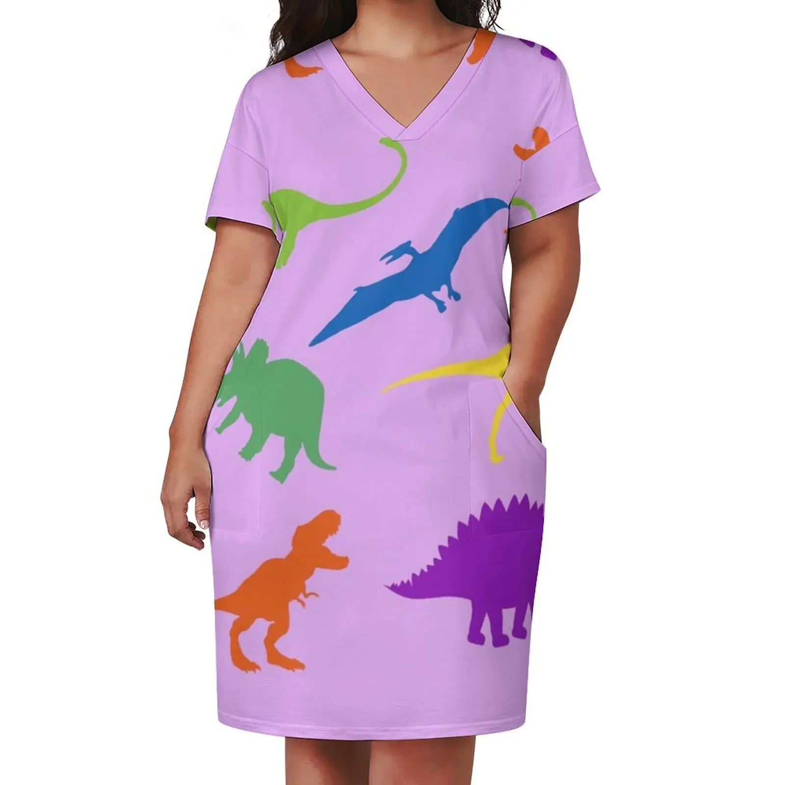 Ms Frizzle Inspired Dinosaur Dress Loose Pocket Dress party dresses woman Women