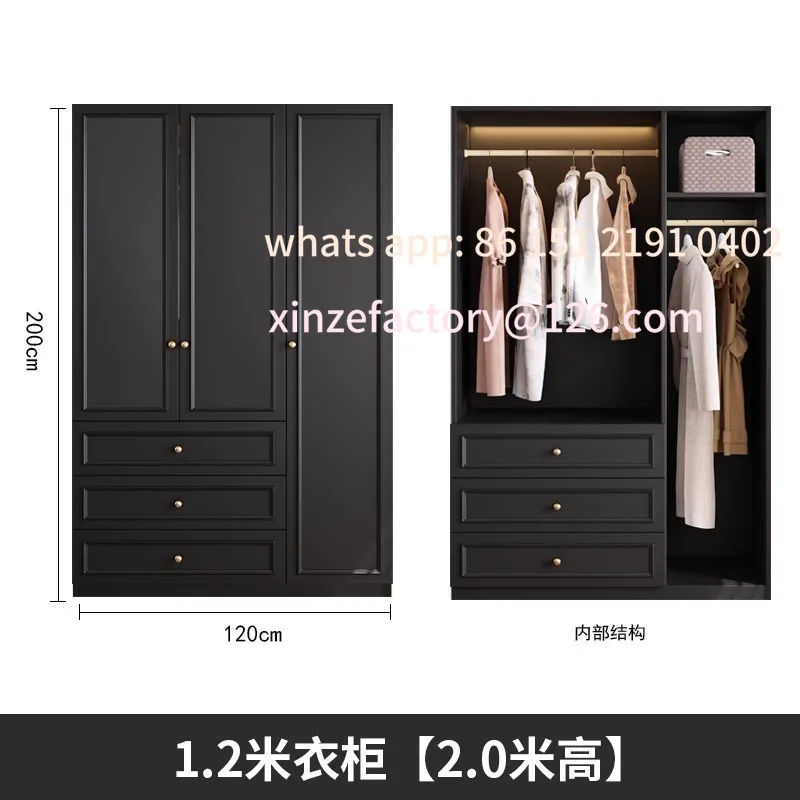 Personalizado antigo francês preto guarda-roupa casa quarto pequeno apartamento escuro americano clássico retro acabado guarda-roupa