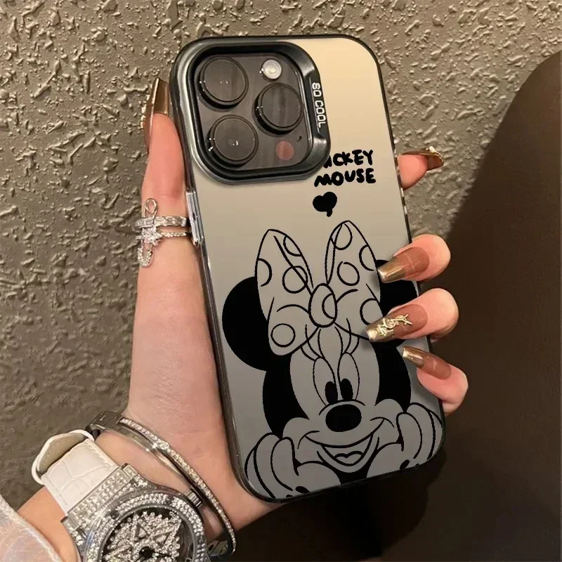 Disneys Mickey Minnie Mouse Face Happy Phone Case For iPhone 15 14 13 12 11 Pro Max 7 8 Plus XR XS MAX Mini Y2K Cartoon Cover