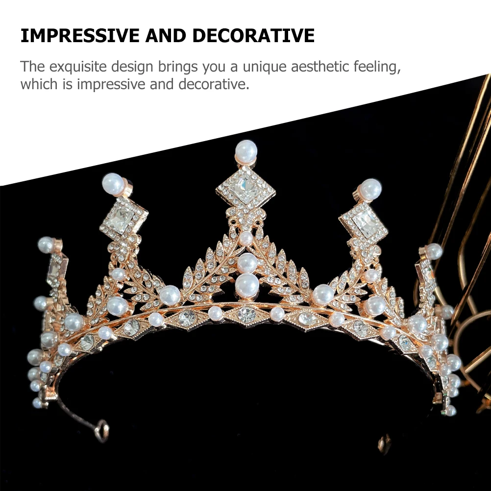 

Elegant Crown Hair Accessories Wedding Headband Rhinestone Tiara Bridal Headdress Party Girl Banquet Decor Zinc Alloy