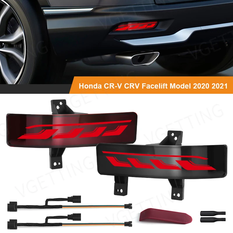 For Honda CRV 2020 2021 2022 Rear Bumper Reflective Light Dynamic Flow Turn Signal Brake Light 2 Colors High Efficiency LED Chip