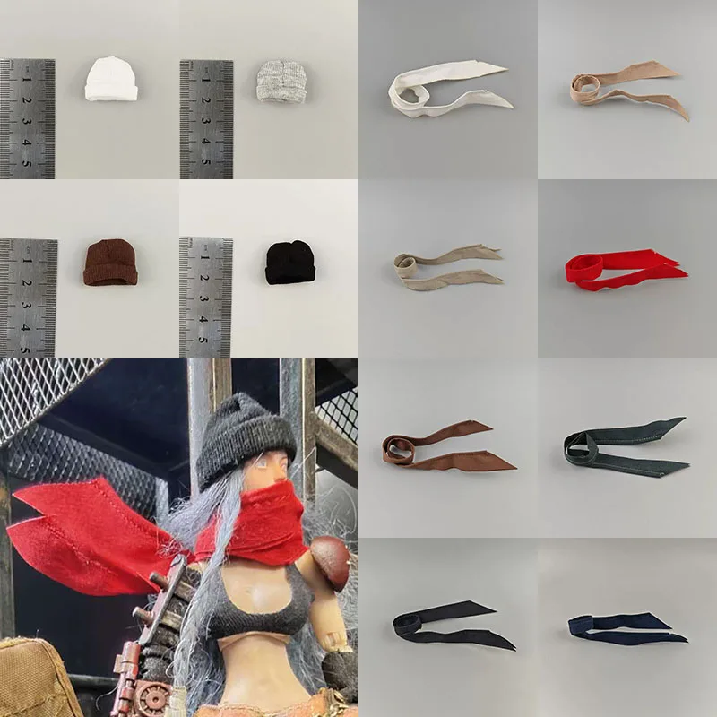 1/12 Scale Male Female Scarf with Wire Fashion Hat Beanie Clothes Accessories Model Fit 6 inch Soldier Action Figure Body