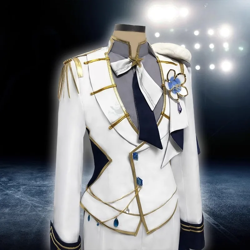 Anime Game RankA Cosplay Costume Idol Uniform Top Pants One-shoulder Cape Backswing Cape for Men Roleplay Halloween Party Outfit