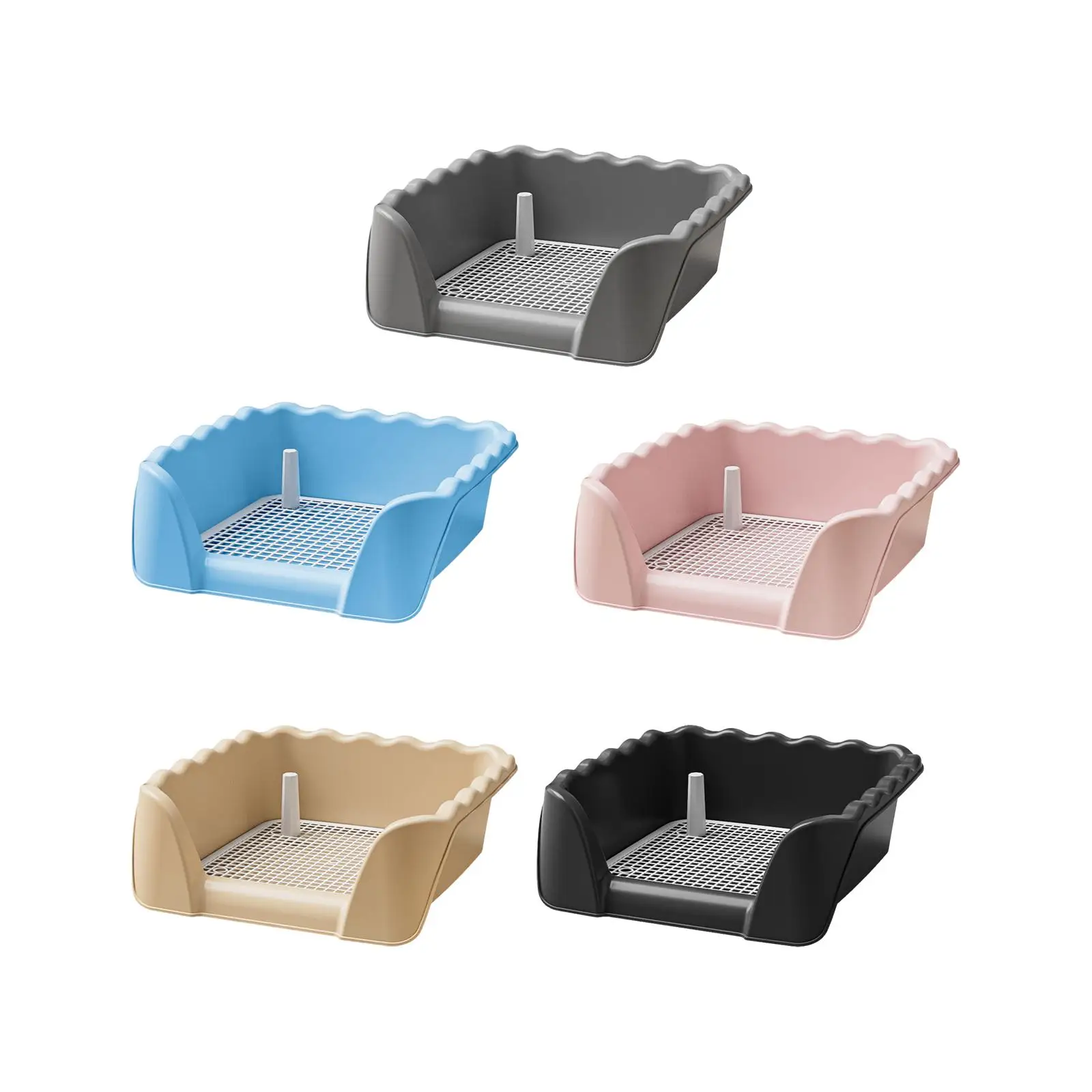 Dog Toilet with Post Heightened Fence Training Potty Tray, Litter Box for Outdoor Indoor Small Animals Puppy Other Pets