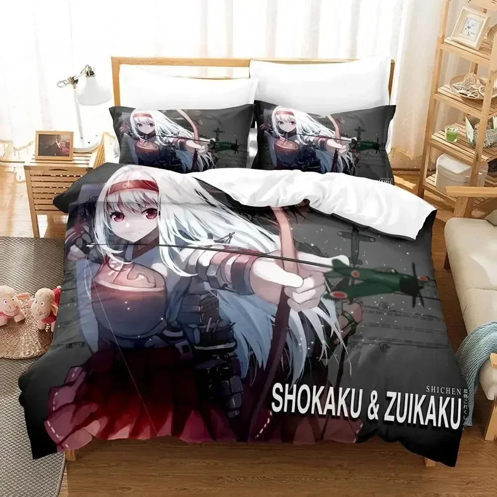 

3D Kawaii Anime Zuikaku (Kancolle) Printed Bed Set Duvet Cover Pillowcase Bedding Set Bed Linen Sheet Quilt Full Queen King Size