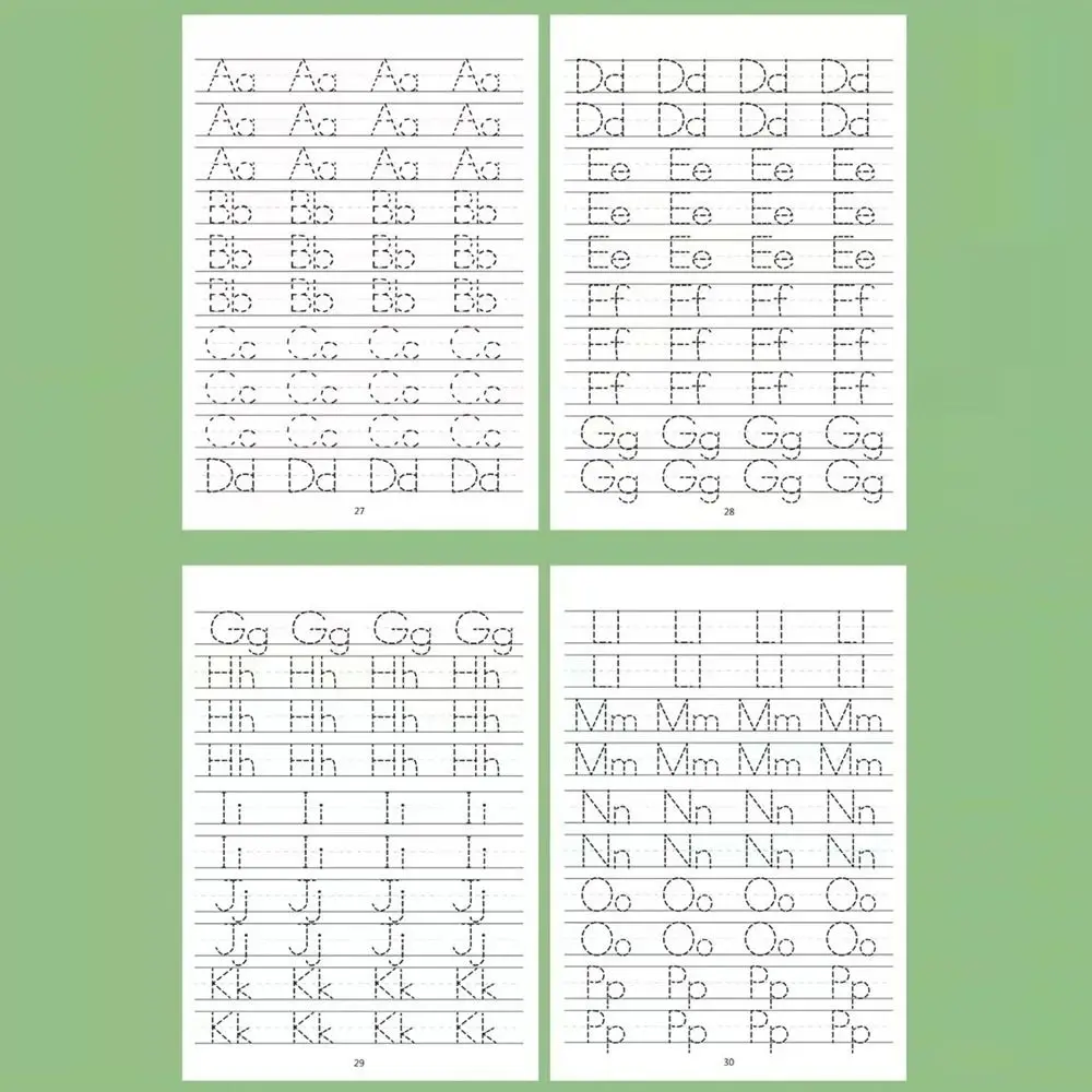 26 Letters Montessori Learning Teaching Aids Test Book 32-Page Book Preschool English Learning A-Z Uppercase and Lowercase