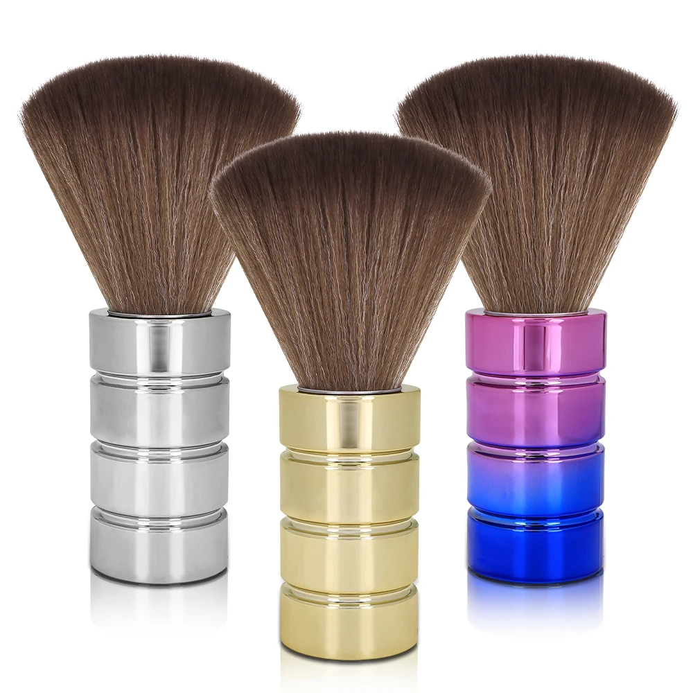

Professional Electroplated Barber Neck Duster Brush, Salon Hair Sweep BrushNatural Fiber Cleaning Brush Styling Tools