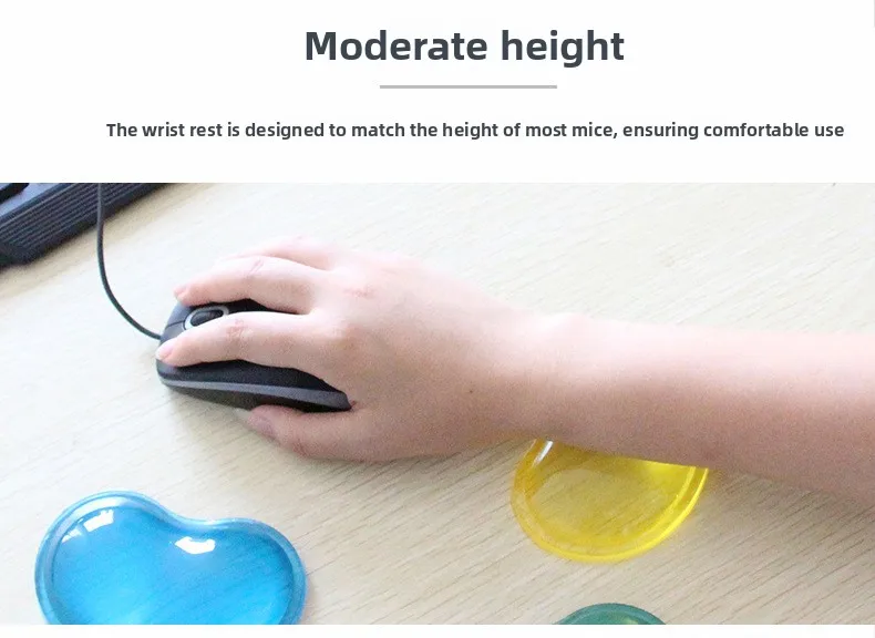 Dünnes Kristallklares Silikon-Handgelenkauflage-Mauspad Sommerliche Kühle Ergonomische Schreibtischunterlage 7 Farben 4 Musteroptionen – Detail 7