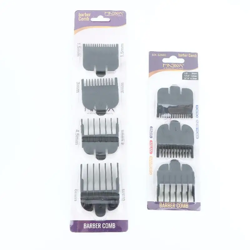 1/2/3/4Pcs Hair Clipper Guards Guide Combs Trimmer Styling Tools Attachment Black Limit Comb Set Compatible 1.5mm 3mm 4.5mm 6mm