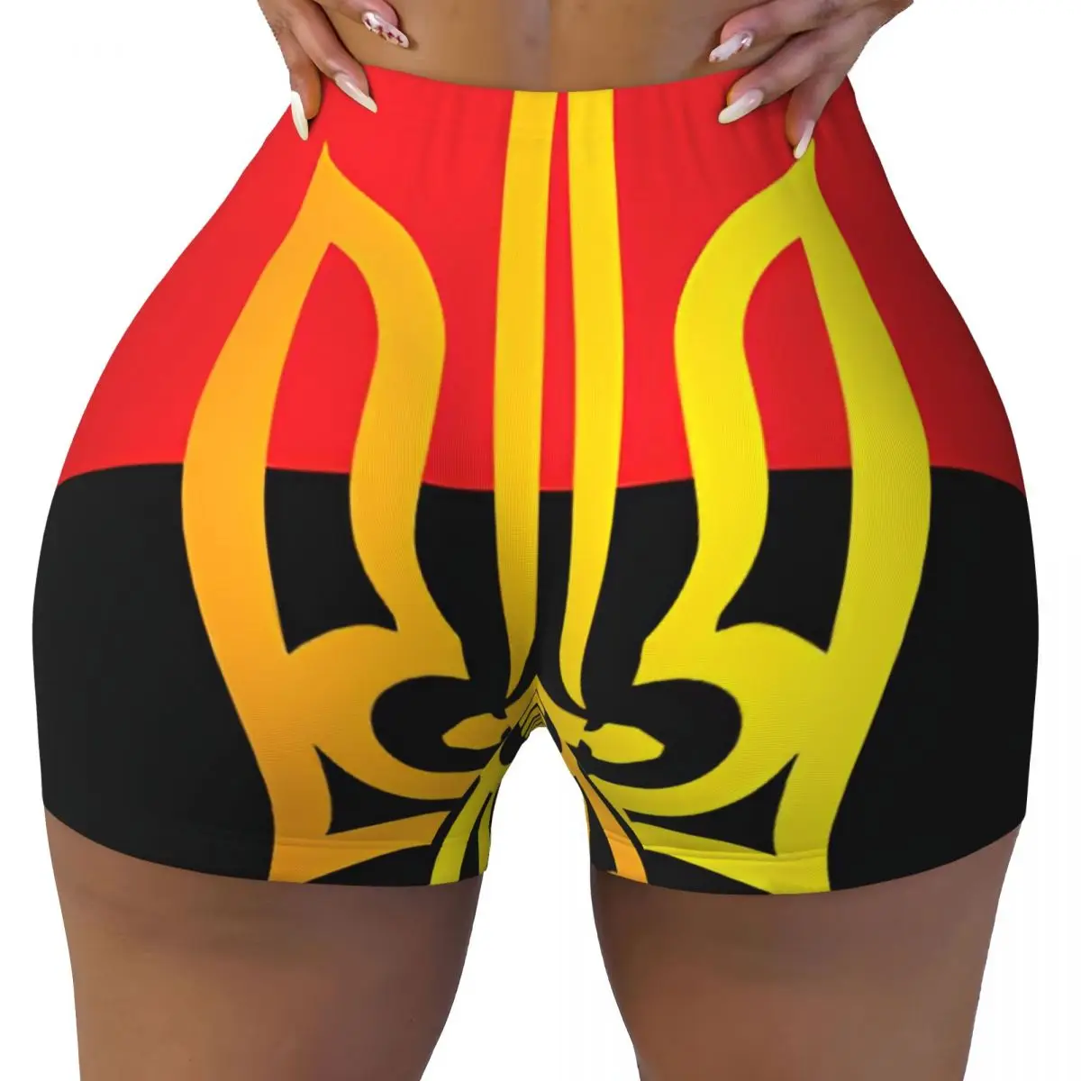

Custom Ukraine Flag Running Volleyball Gym Shorts Women's Athletic Workout Yoga Shorts