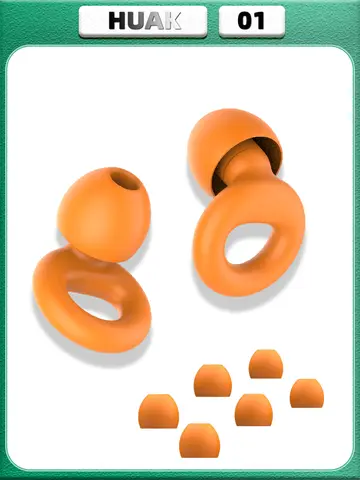 HUAK Concert Ear Plugs, High Fidelity Noise Cancelling Silicone Ear Plugs, Reusable Ear Plugs for Musicians, , Focus and Sleep