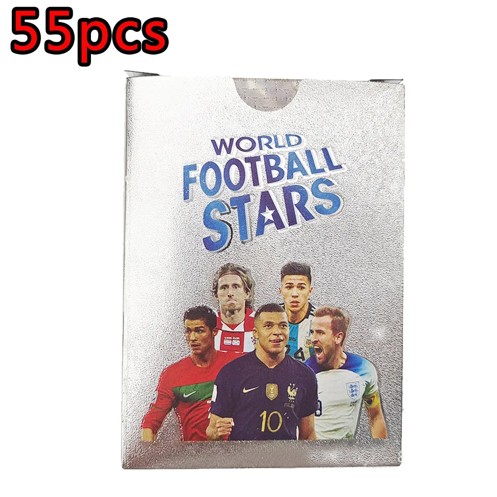 55Pcs Messi Ballsuperstar Gold Card Star Limited Edition Signature Series Trading Football Player Card Children\'s Fan Gift Pack