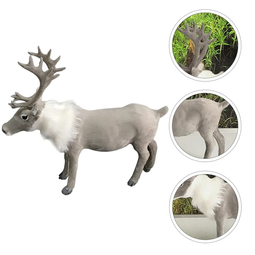 

Christmas Deer Ornaments Wild Animal Model Simulation Vivid Reindeer Plush Toy Decoration Polyethylene Educational Toys