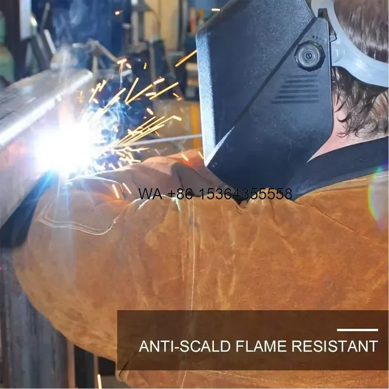 Wmwmnu for Pure Cowhide Genuine Leather Welding Coverall Reverse Design Wear Resistant Anti Spark Safety Apron Labor