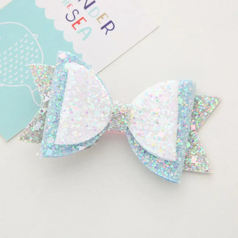 New Shiny Night Vision Fluorescent Bow Children Baby Girls Hair Clips Sweet Fan Princess Hair Accessories For Kids