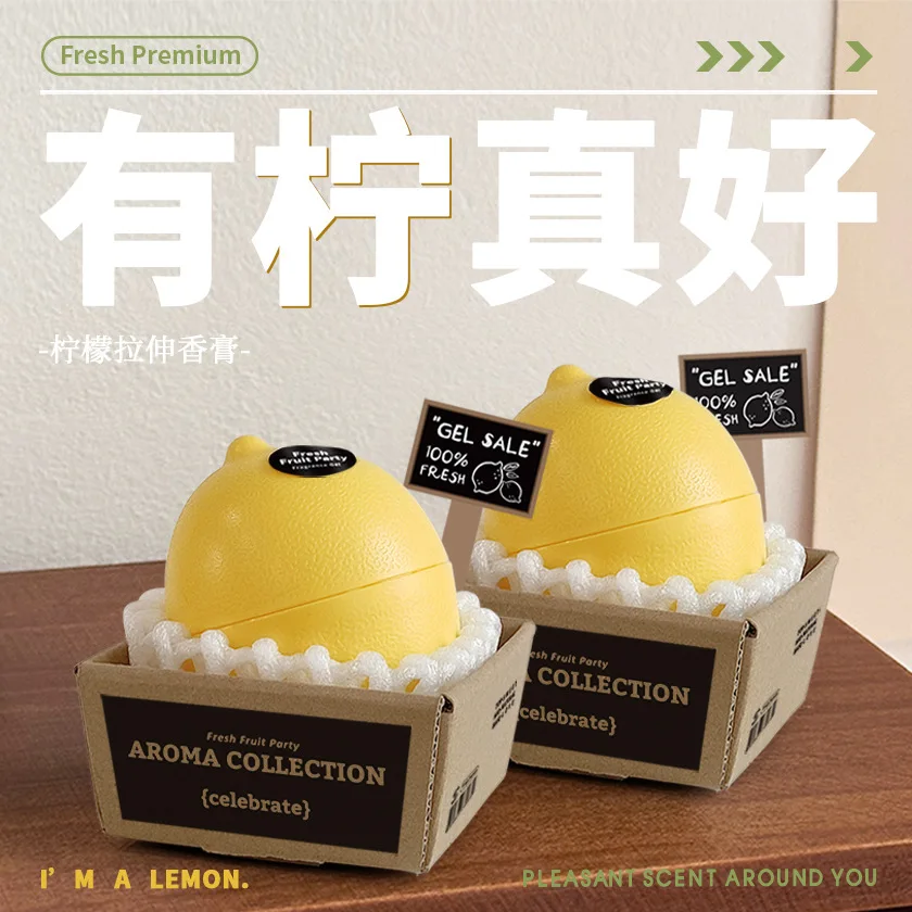 مبخرة ليمون بدون ناري، بلسم صلب برائحة الليمون. ديكور فاكهة الليمون الاصطناعية، العلاج بالروائح المنزلية، الهدايا المعطرة #6