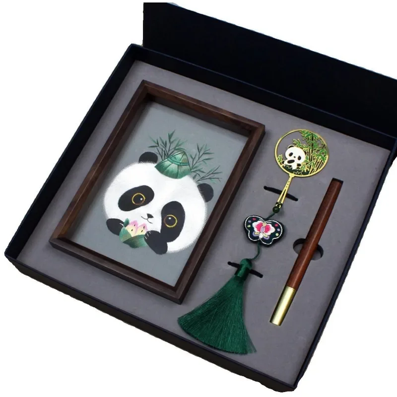 

Double-sided embroidered walnut ornament with Chinese characteristics