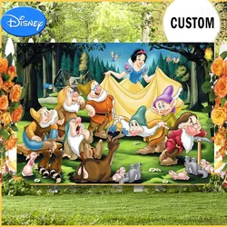 Disney Snow White Cartoon Princess Backdrop Girls Baby Shower Birthday Party Photography Background for Photo Studio