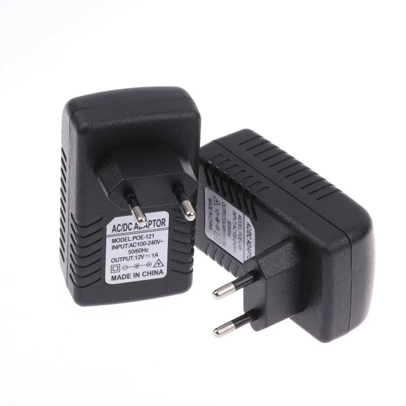 EU Plug 12V 1A/48V 0.5A POE Power Adapter for Security CCTV and NVR Router