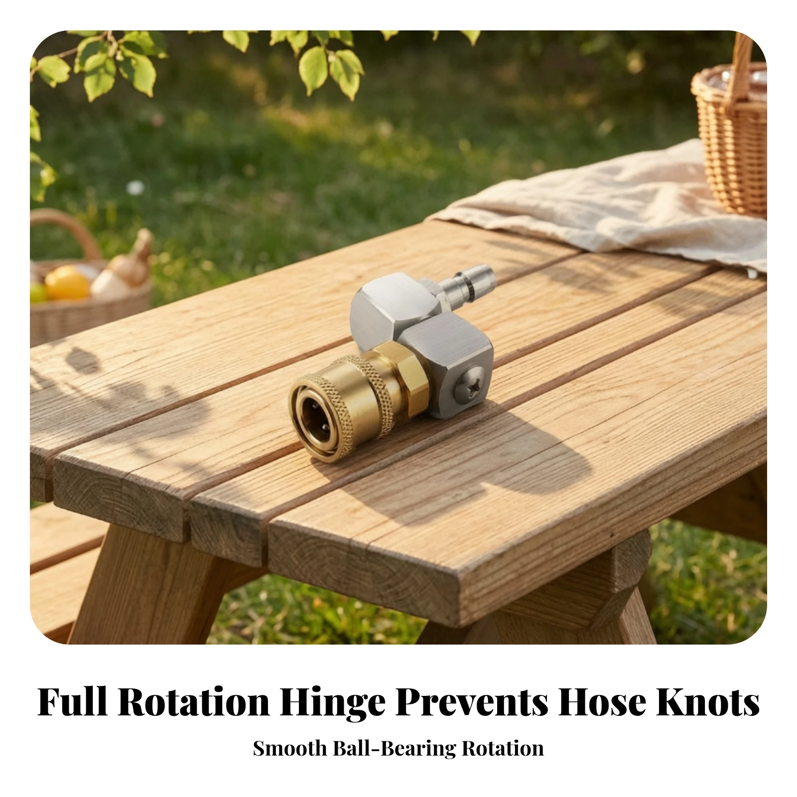 Rotating Joint 1/4-Inch Rotating Quick Connector Elbow Quick Coupler Rust-Resistant for Professionals, Pressure Washer