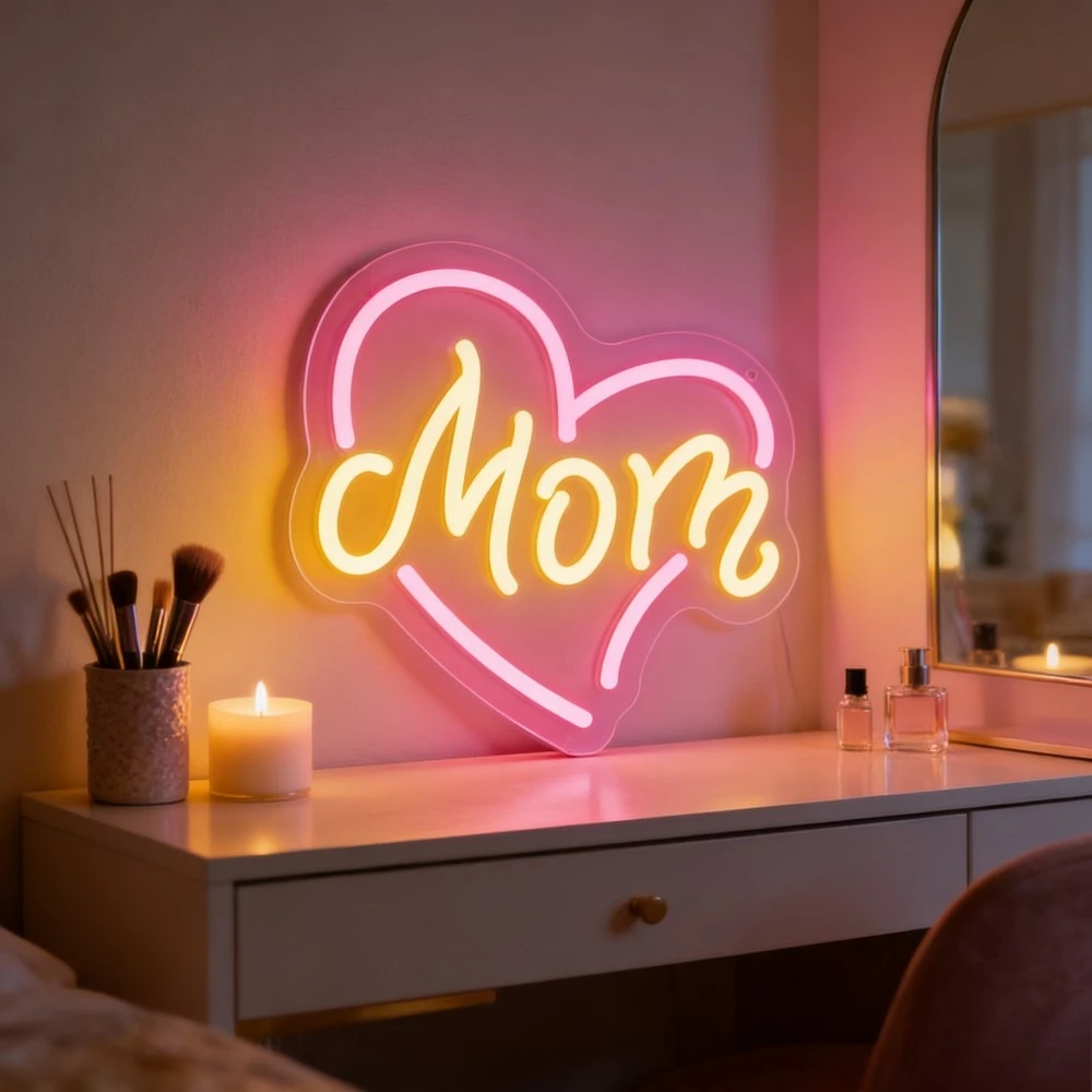 

Неоновая вывеска «Мама» с LED-подсветкой для декора спальни, подарок на День матери, романтическое освещение для создания атмосферы дома, подарок для мамы