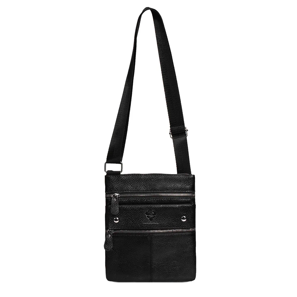 Genuine Leather Men's Crossbody Bags Large Capacity Shoulder Sling Bag Multifunction Short Travel Messenger Pack Мужская сумка