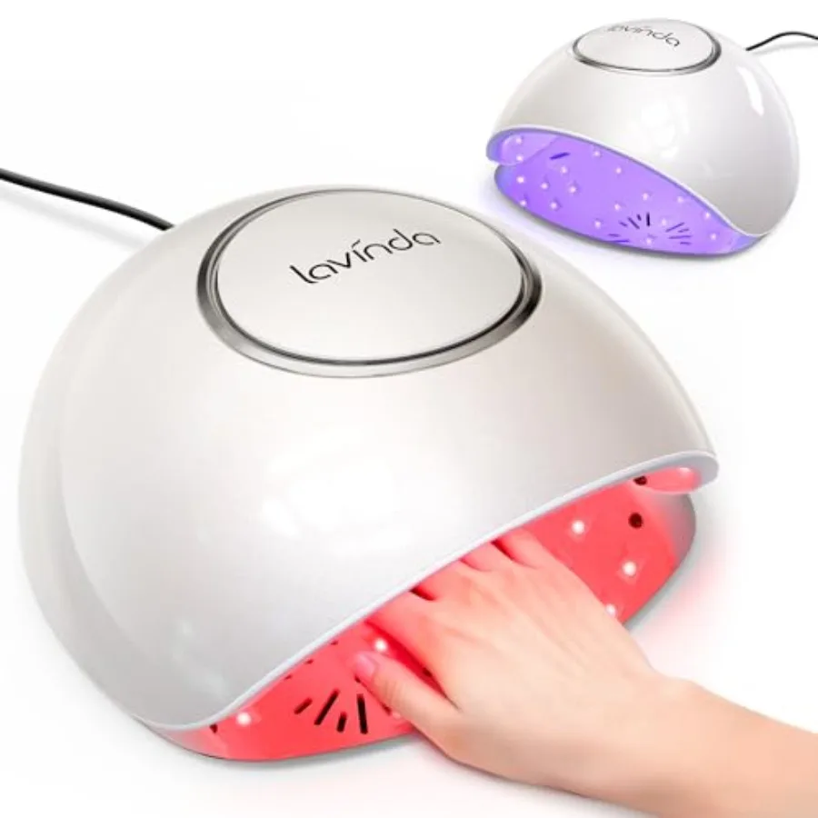 2-in-1 UV LED Nail Lamp with Red Light Skincare 54W UV Light for Gel Polish Nails Professional Fast Curing Nail Dryer with Auto