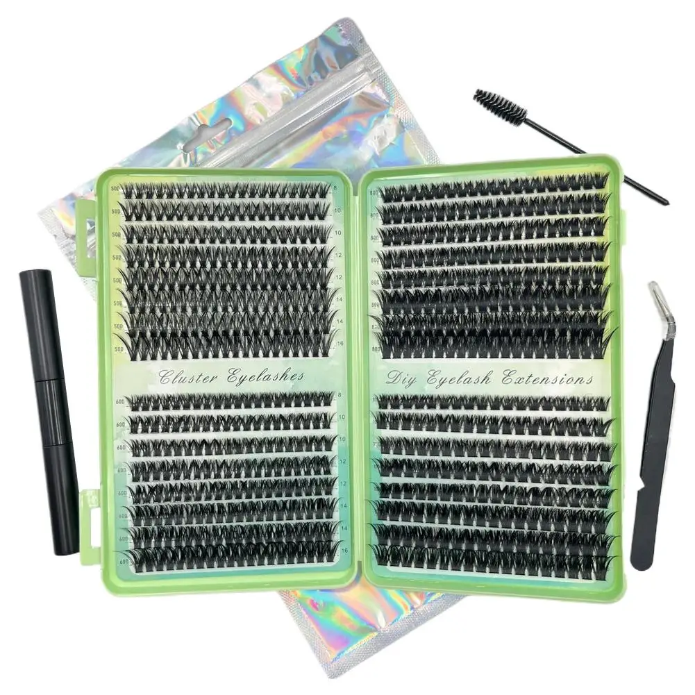 

Набор для наращивания ресниц 50D-100D, DIY, пучки 8-16 мм, индивидуальные ресницы, микс стилей, с клеем и фиксатором, инструмент для макияжа глаз