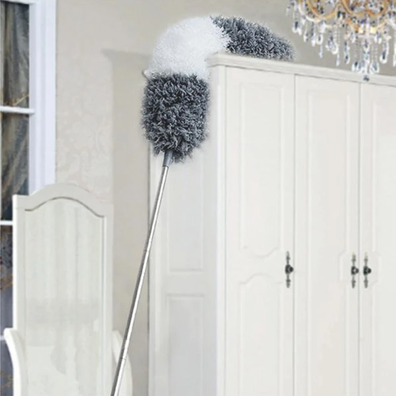 Cleaning Dust Duster Up To 2.8 Meters, Feather Duster for Dust Removal, Household Retractable and Curved, Sweeping Spider Webs