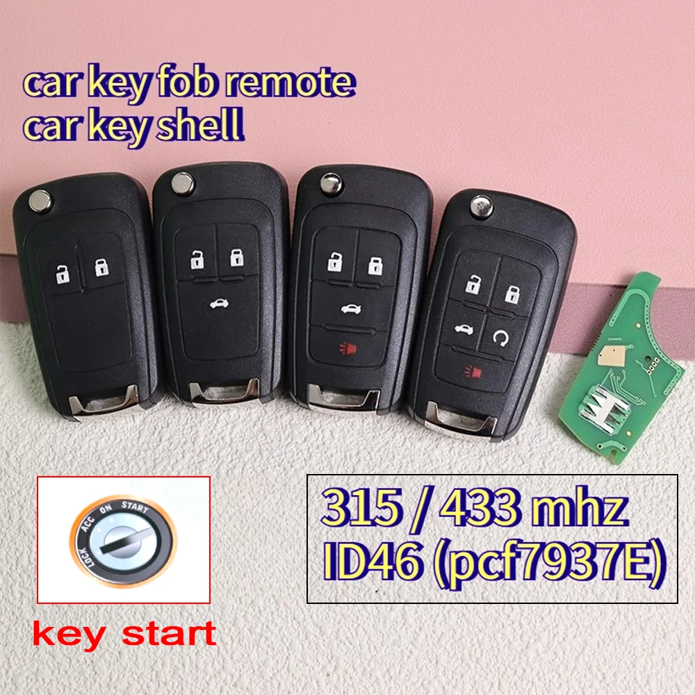 

Автомобильный ключ-брелок 315/433 МГц PCF7937E для Buick, Opel, Vauxhall Insignia, Astra, Mokka, Zafira, Chevrolet Cruze, Epica, Lova, Camaro, Impala