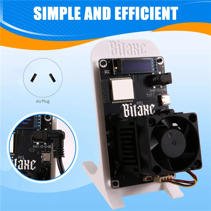 B98A-Bitaxe Gamma 601 BTC آلة التعدين 1.2TH/S، 18-22W، BM1370 ASIC Chip، AU Plug - مصممة لـ Antminer S21 Pro، أبيض #5