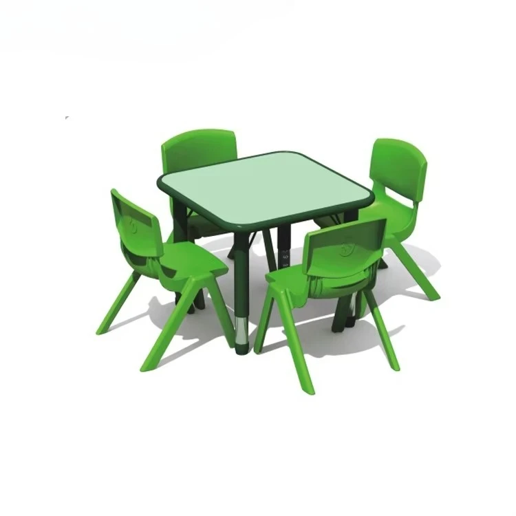 Kids Plastic Table China Height Adjustable Attached School Children Study Desk And Chair