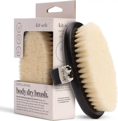 Dry Body Brush for Lymphatic Drainage - Soft Bristles to Exfoliate Skin and Boost Circulation, Sauna Accessory