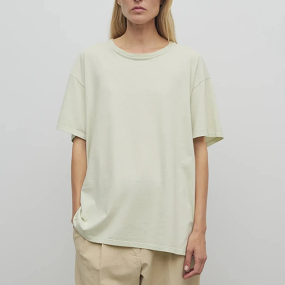 

Jenny&dave 2026 летняя футболка женская минималистичная хлопковая футболка с круглым вырезом винтажная свободная футболка в ленивом стиле с короткими рукавами топы