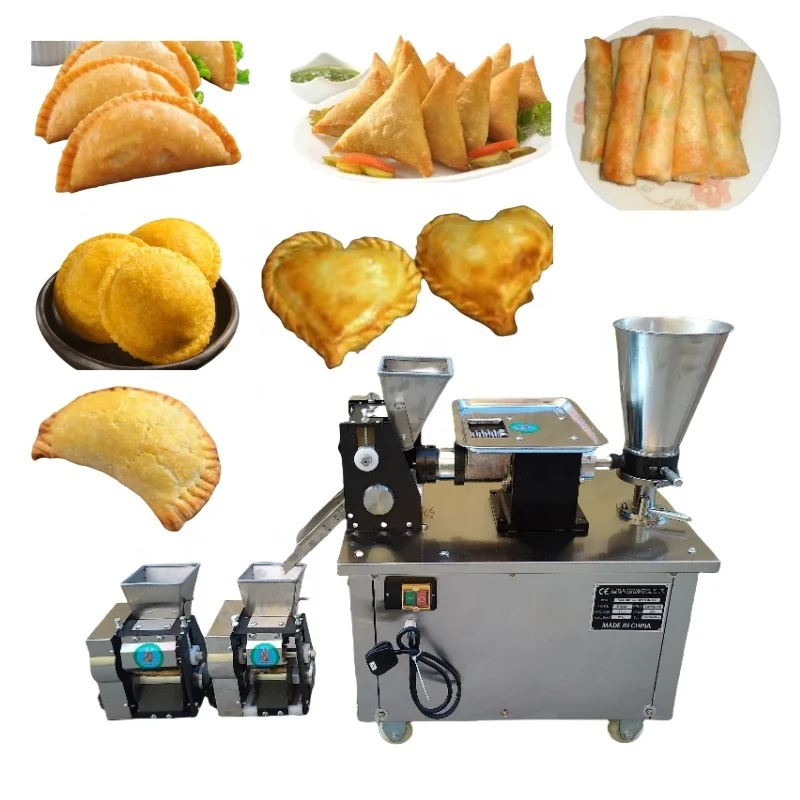 Automatic half-moon dumpling machine, meat pie, meat filling roll, Italian ravioli, Indian fried triangle samosa making machine