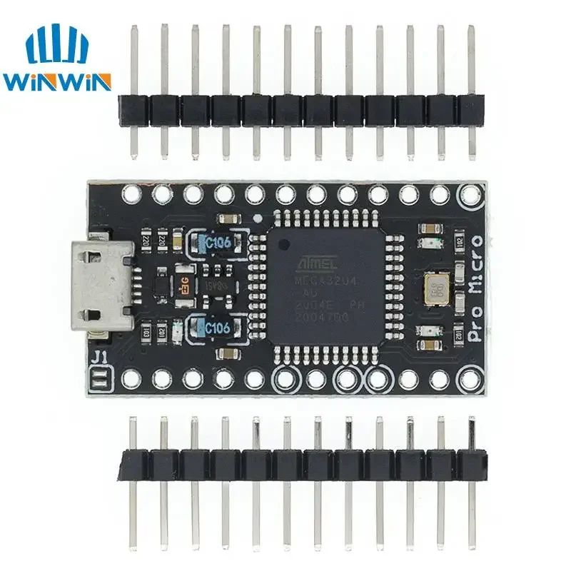 

Pro Micro ATMEGA32U4 5V/16MHZ module With the bootloader for arduino MINI USB/Micro USB/TYPE-C with 2 row pin header for arduino