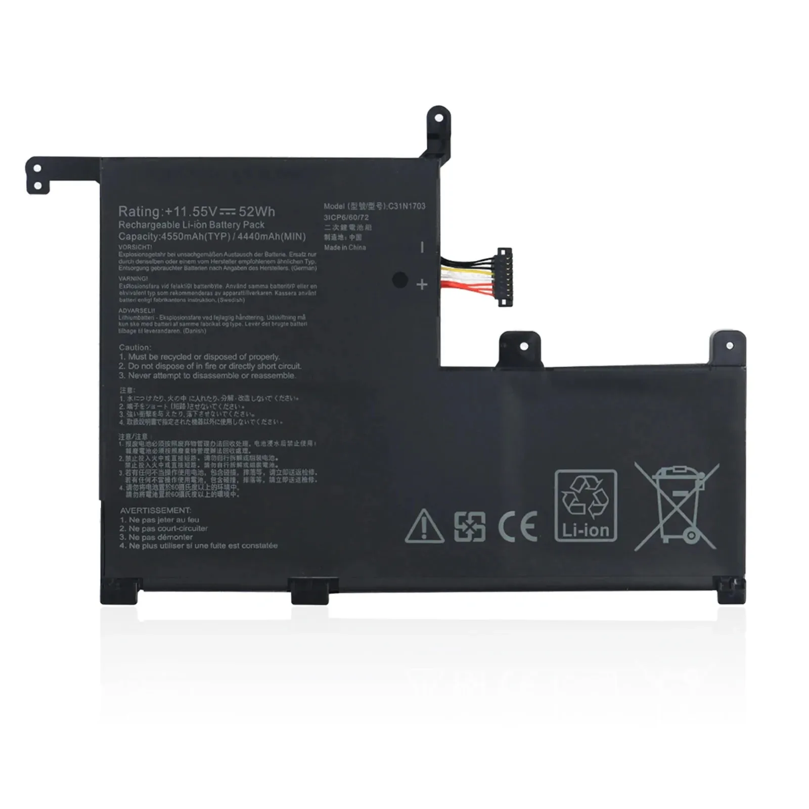 

Аккумулятор C31N1703 для серии Asus Zenbook Flip Q505UA Q525UA UX561UA UX561UN, 52 Вт·ч