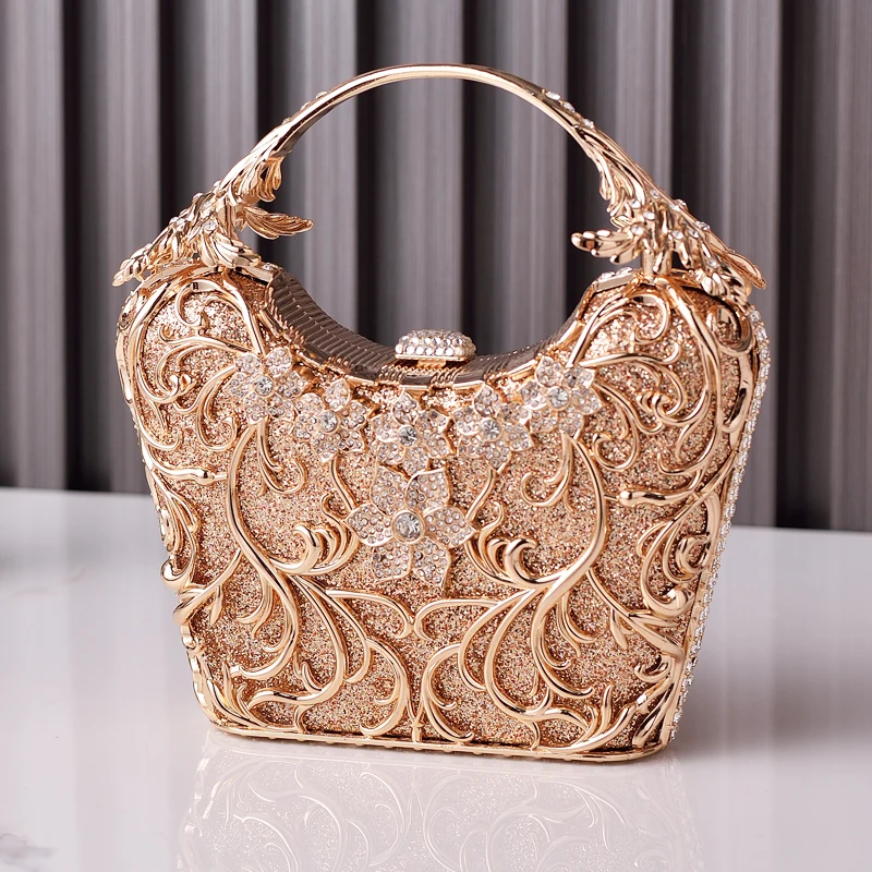 حقائب نسائية حمراء بمقبض كريستالي محفظة فاخرة من الماركات حقائب يد على شكل تاج أنيقة لحفلات الزفاف حقيبة كروس بنج #2