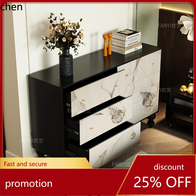 

HTT cream wind solid wood chest, bedroom, bedside drawer cabinet, entrance porch locker