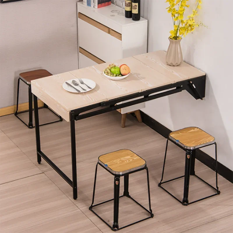 Multifunctional  space  saving  furniture  convertible  hiding  shelf  durable  MDF  panel  wall  mounted  folding  dining table