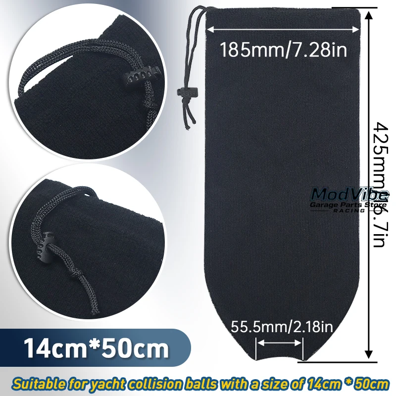 Boot Fender Cover Protector Anti-Collision Ball Sleeve Protection Zwart fluweel Anti-UV voor marineboot Zeiljacht Bumper