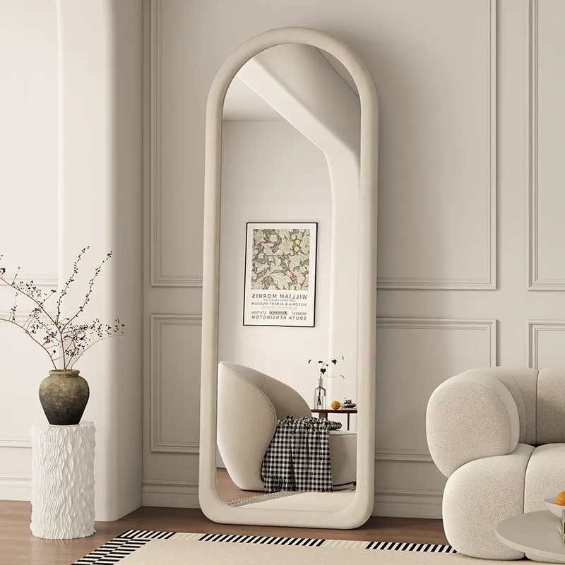 Aesthetic Girls Mirror Korean Style Standing Decoration Modern Funky Oval Mirror Dressing Table Floor Espelhos Home Products