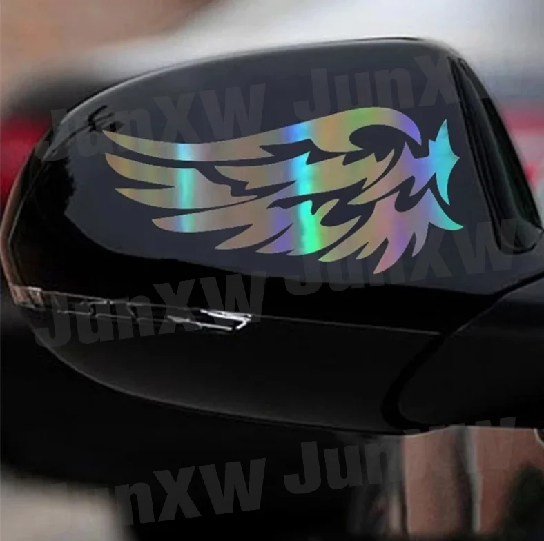 Angel Wings Lovely Car Decal Stickers Motorcycles Decoration 3D Reflective Waterproof Stickers Rearview Glue Stickers