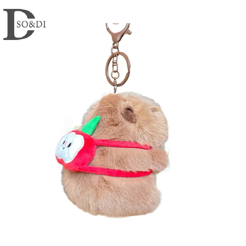 Cute Fruit capibara peluche portachiavi bambola borsa carina ornamento cuffie portachiavi decorazione accessori regalo di compleanno