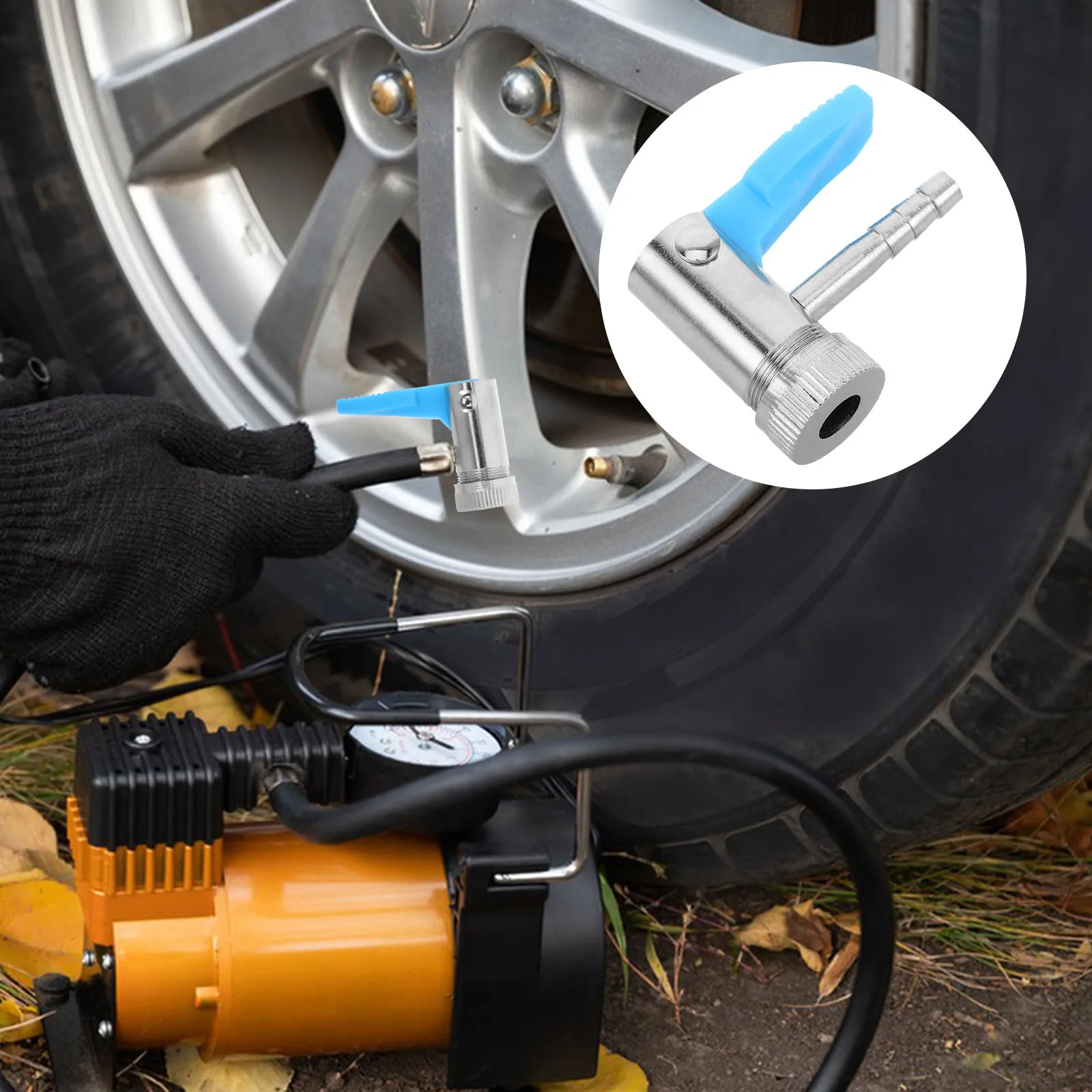 

Tire Valve Air Chuck Copper 6mm Quick Connect Adapter Inflator Clip Tire Machine Accessories Durable Reliable Efficient