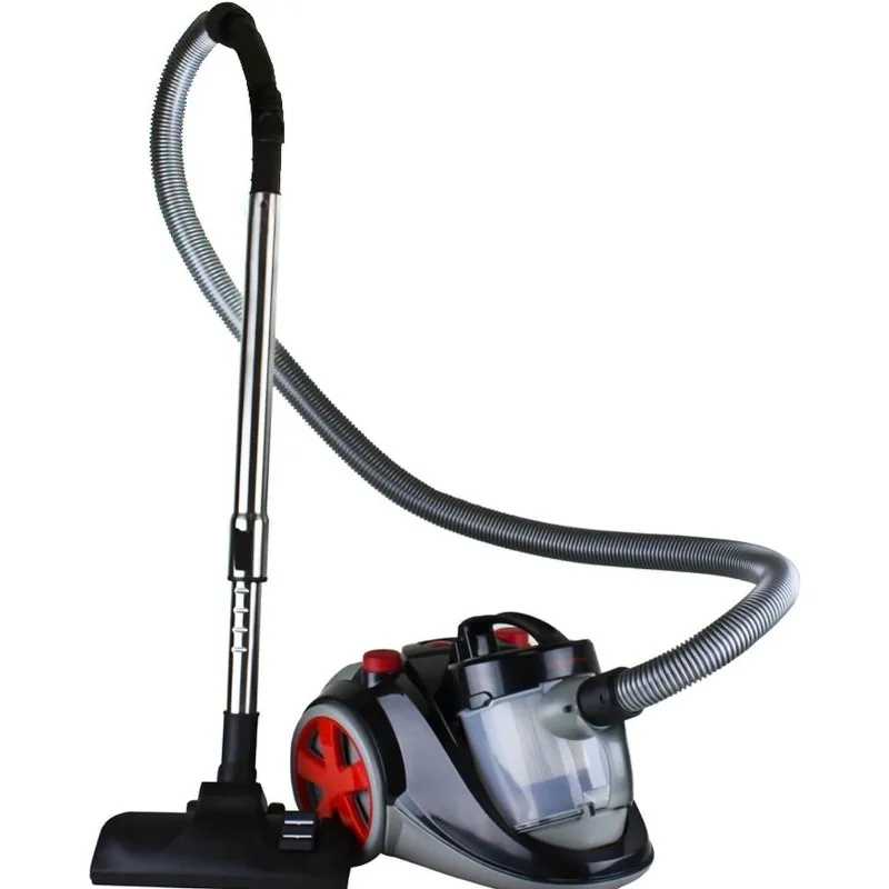 

OVENTE Bagless Canister Vacuum Cleaner with Powerful Multi-Surface Suction,Telescoping Wand & Automatic Cord Rewind,Black ST2000