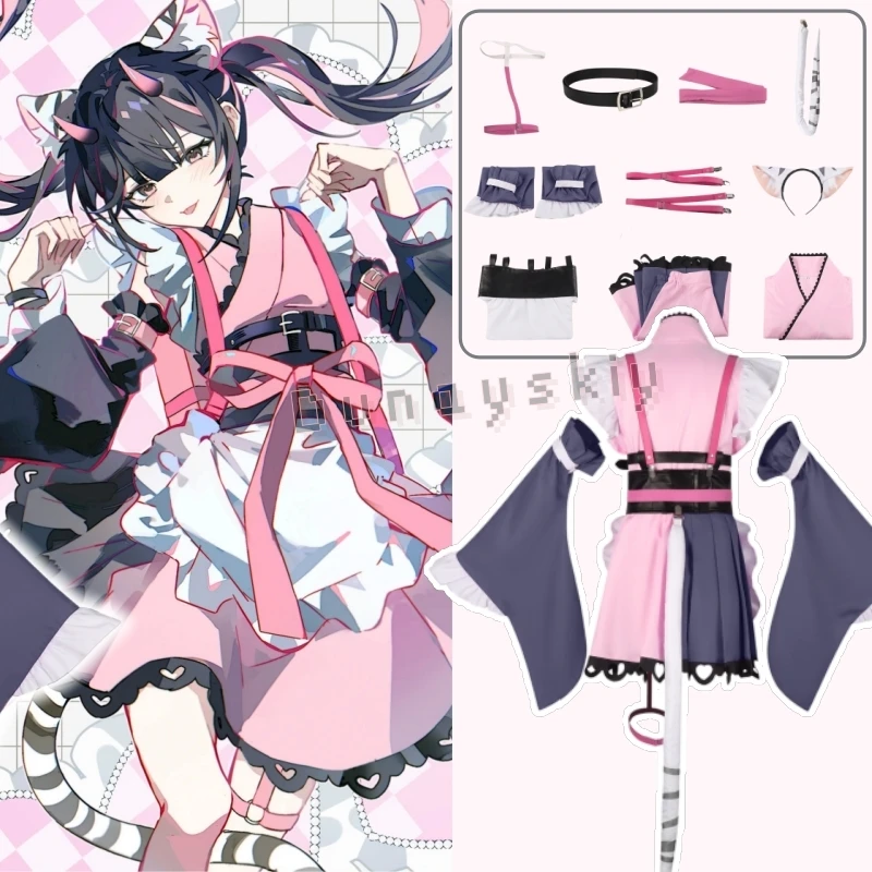 

Cosmic Princess Kaguya Komazawa Noe Cosplay Costume Wig Furry Ears Tail Femboy Outfit Kawaii Jirai Kei Maid Unisex Twin Tails
