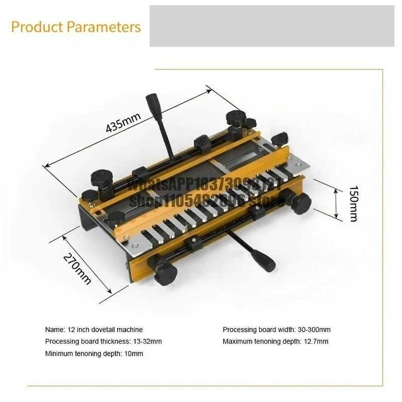 Woodworking Dovetail Machine Wood Dovetail Tenoner Wood Dovetail Jig Jointer Die-Cast Joint Mortising Carpentry Tool