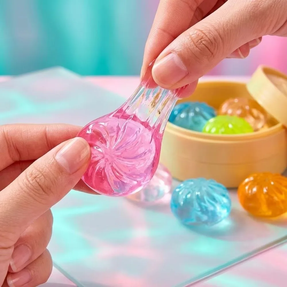 1/5pcs New Mini Dumplings Toy with Steamer Squeezable Stress-relieving Gift Fidget Sensory Toy Birthday Favors